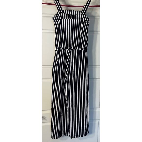 Tuker Tate Girls Blue & White Stripped Jumpsuit w/Pockets 6 - Picture 3 of 6
